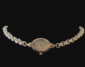 Gold and Silver Antique Watch Choker Necklace