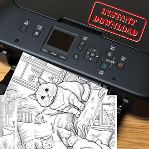 Cozy Cats Coloring Book | 20 Relaxing Printable Pages | Cat Coloring for Kids & Adults | Cute PDF Download | Instant Activity Book