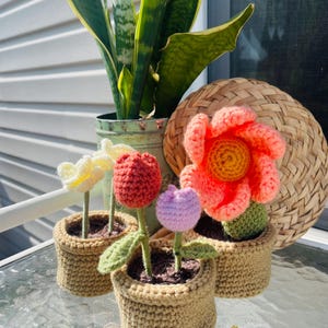 Crochet flower pot