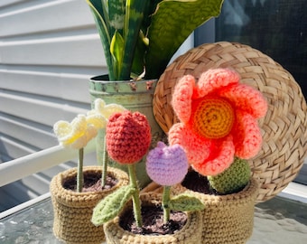 Gehäkelter Blumentopf