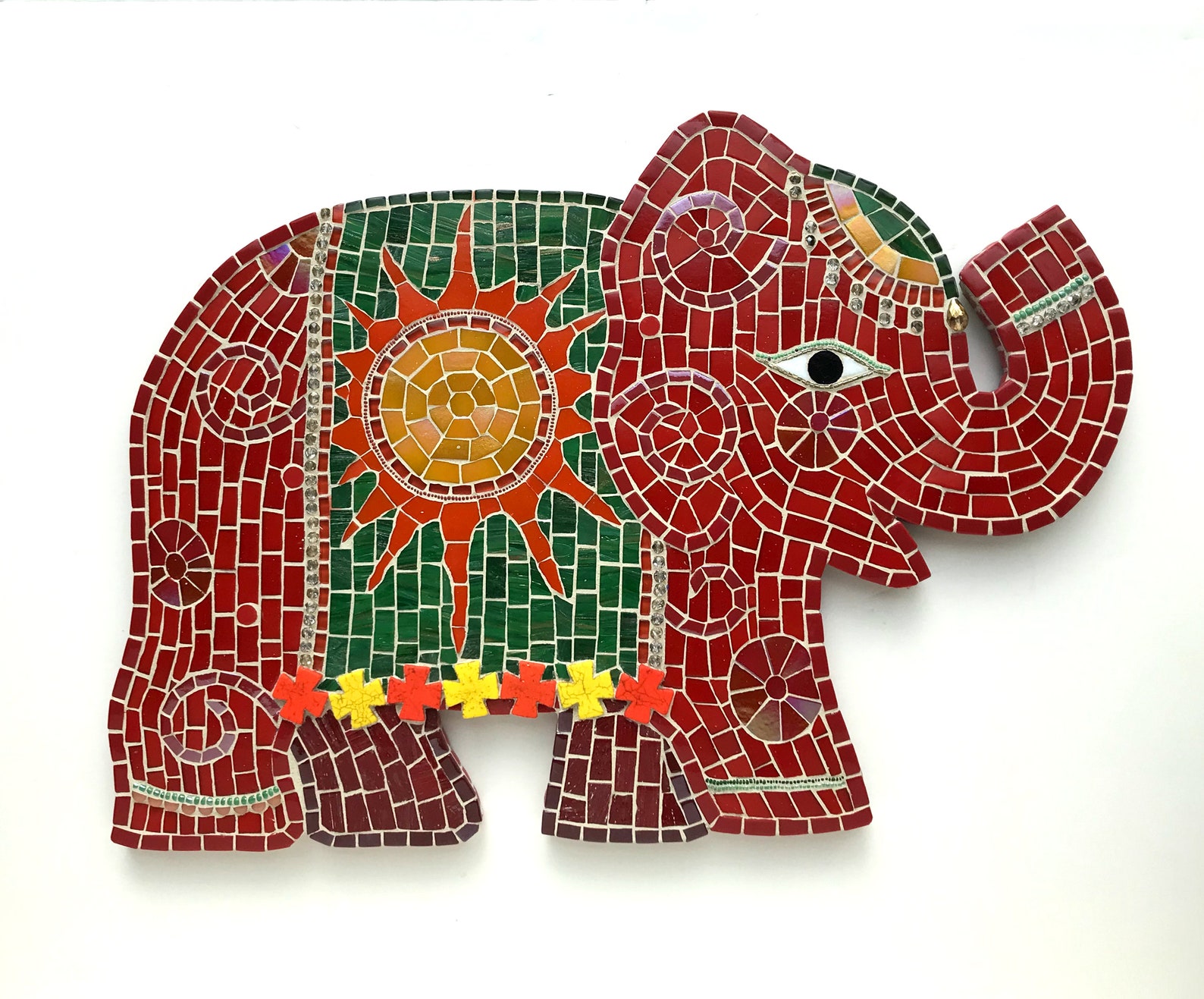 Elephant Art, Mosaic Elephant, Elephant Wall Hanging Etsy