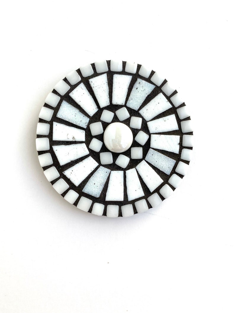 Black & White Wall Decor. Mosaic Wall Art 4 Round Etsy
