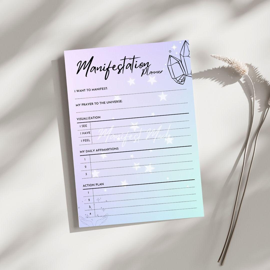 Manifestation Planner Printable: Daily Affirmations & Visualisation ...