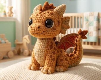 Dragon Crochet Pattern, Amigurumi Pattern Plush Toy (Digital Download)