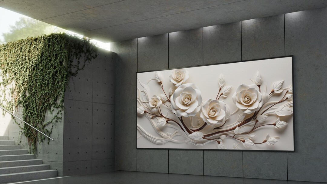 Elegant White and Gold 3D Flower Wall Art - Luxury Home Decor - Etsy ...