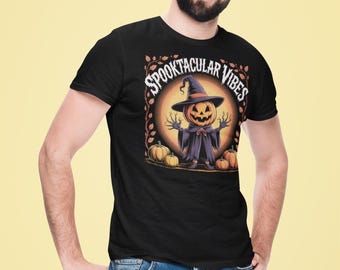 Spooky Scarecrow Graphic Tee,  Unisex Halloween Shirt,  Magical Autumn Costume Top,  Cozy Fall Outfit Gift