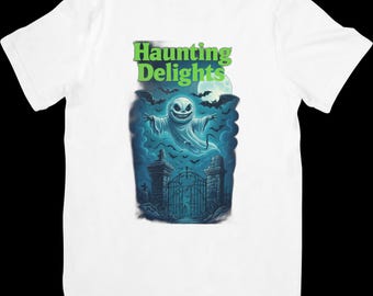T-shirt griezelig spook voor Halloween Spooky Haunted House-kostuum-T-shirt voor horrorliefhebbers