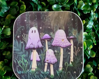 Vinyl Sticker | Ghost Mushroom Sticker | Waterproof | Decal | Spooky Art | Mushroom Art | Spooky Lover Gift | Ghost Art | Inkcap Mushroom