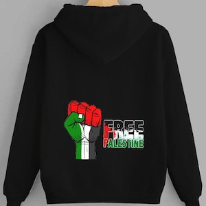 Bold Fist & Flag Graphic Hoodie or Tee, Soft Cotton Blend Unisex Fit, Powerful Statement Shirt, Eco Printed Streetwear Hoodie or Shirt