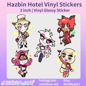 Glanzende vinylstickers Hazbin hotel