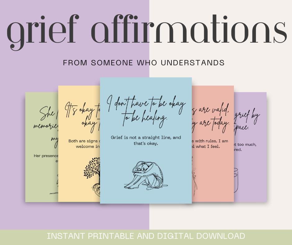 Grief Affirmation Cards | Printable Healing Quotes | 24 Gentle ...