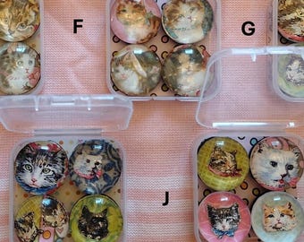 Vintage Kitty Cat Magnets, Set of 4