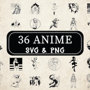 Anime SVG Bundle: Manga Clipart, Otaku Cut Files (Digital Download)