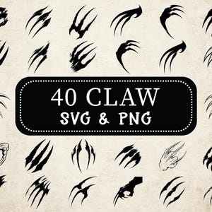 Claw SVG & PNG Bundle | Tiger Claw Svg | Claw Clipart | Scratch Mark Png, Claw decal, Claw Wolf Victor, Claw Outline, Claw Cricut Cut Files