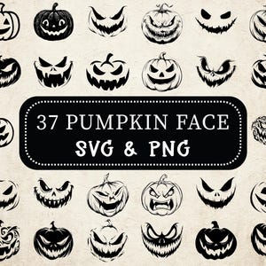 Pumpkin Face Svg Png Bundle, Pumpkin Face Silhouette, Pumpkin Face Clipart, Pumpkin Face Vector, Pumpkin Face Outline, Cut for Cricut Files