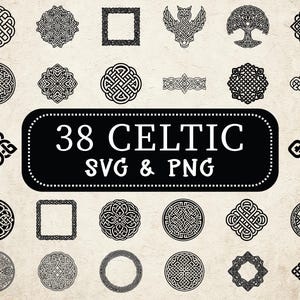 Celtic Knotwork SVG PNG Bundle: Vector Clipart, Decal Design (Digital Download)