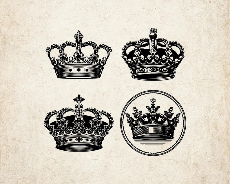 Crown SVG PNG Bundle: Royal Tiara Clipart, Cricut Cut Files (digital ...