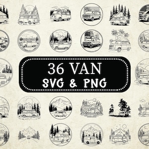 Camper Van SVG: Retro Travel Clipart, Cricut & Decal Files (Digital Download)