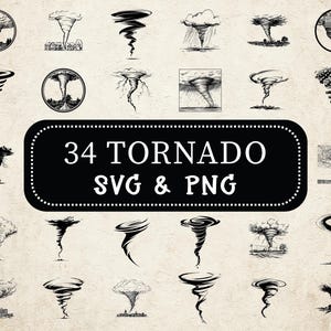 Tornado SVG PNG Bundle: Storm Silhouette Clipart (Digital Download)