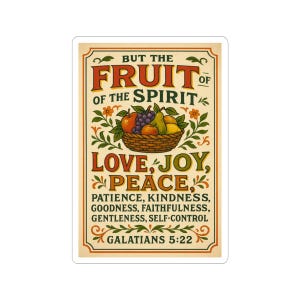 Christliche Aufkleber | Frucht des Geistes Galater 5,22 | Bibel Vers Aufkleber | Vintage Ästhetik