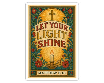 Let your Light Shine Matthew 5:16 | Christian Sticker | Bible Verse Decals | Vintage Aesthetic