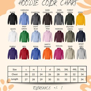 Hoodie Color Chart