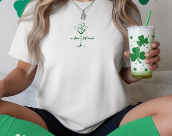 Funny St. Patrick's Day Comfort Colors Shirt, A Tini Bit Irish, St. Patrick's Day Shirt,Cute St. Patricks Day Shirt,Cute 90s St Paddy Outfit