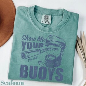 Custom Pontoon Captain Shirt for Dad, Show Me Your Buoys Tee, Pontoon Gift for Men, Pontoon Papa, Pontoon Boat Tee, Dad The Man The Myth Tee image 6