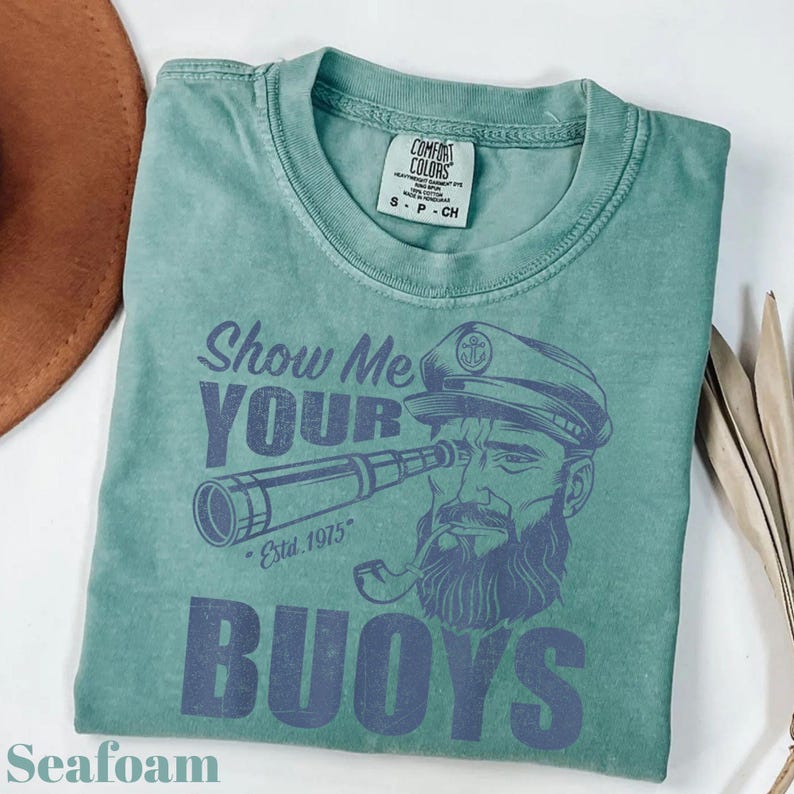 Custom Pontoon Captain Shirt for Dad, Show Me Your Buoys Tee, Pontoon Gift for Men, Pontoon Papa, Pontoon Boat Tee, Dad The Man The Myth Tee image 6