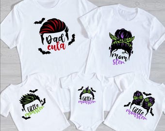Momster and Dadcula Matching Halloween Shirt, Couples Halloween Shirt, Momster Dadcula Little Monster Family Matching Shirt, Funny Halloween
