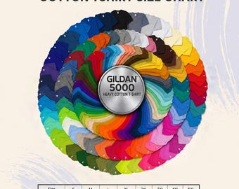 Gildan 5000 Adult Blank Shirt, Bulk Blank Shirts for Prints, Heavy Cotton Unisex Shirts, 36 Available Colors