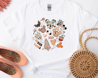Disney Halloween Spooky Vibes Shirt, Mickey and Minnie Halloween Shirt, Spooky Season Shirt, Disneyworld Pumpkin Shirt, Disney Spooky Tee