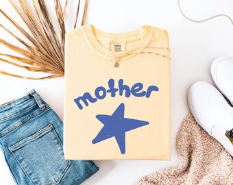 Comfort Colors Mother Star Tee, Trendy Mom Shirt, Mama Mothers Day Graphic T-shirt