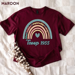 Custom Kind Helpful Responsible Courageous Camping T-shirt, Custom Camp Shirt, Camping Family Matching, Troop Shirt, Girls Camping Group Tee