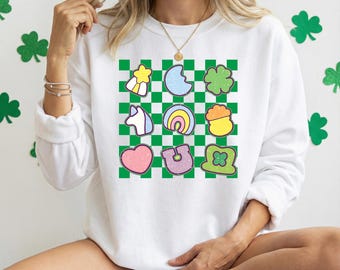 Lucky Charm Sweatshirt, Shamrock Rainbow Hoodie, St Patricks Day Sweater, St Patricks Hoodie, Lucky Sweater, St Patty's Good Luck Hoodie