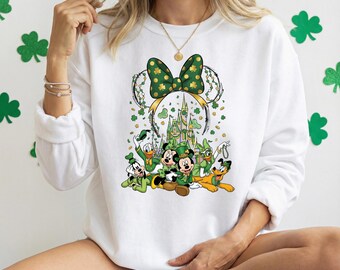 Disney Castle St. Patrick's Day Sweatshirt, Disney Kids St.Patrick's Day Hoodie, Disneyland Magic Kingdom Shamrock Sweater, Girls St Patty