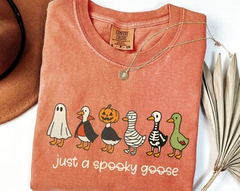 Halloween Goose Shirt, Just a Spooky Goose T-shirt, Funny Halloween Shirt, Spooky Season Shirt, Spooky Goosey Shirt, Funny Goose Shirt