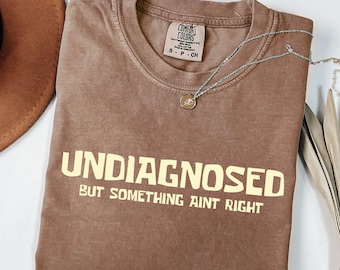 Undiagnosed But Something Ain’t Right Shirt, Undiagnosed Comfort Colors Tee Funny Quote, Mental Health Humor T-Shirt, Something Ain’t Right