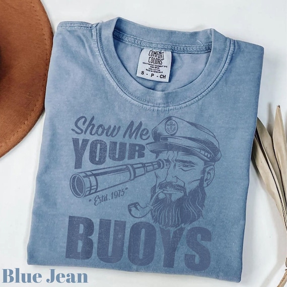 Custom Pontoon Captain Shirt for Dad, Show Me Your Buoys Tee, Pontoon Gift for Men, Pontoon Papa, Pontoon Boat Tee, Dad The Man The Myth Tee