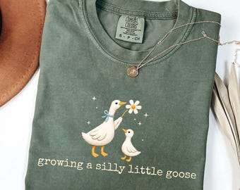 Comfort Colors Growing a Silly Little Goose Shirt, Cute Pregnancy Announcement Shirt, Pregnant Shirt, Homestead Mom Gift, Baby Shower Gift
