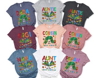 First Birthday Shirt: Hungry Caterpillar Design - Family Matching Tee
