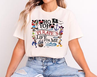 Yo Ho Yo Ho A Pirate's Life For Me, Disney Pirates of, Caribbean T-Shirt, Mickey and Minnie Disney Cruise T-Shirt, Disney Pirate Cruise
