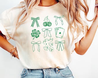 Comfort Colors® Feeling Lucky Shirt, St Patricks Day T-Shirt St Patty's Day Shirt, St. Patrick’s Day Doodle Graphic Shirt