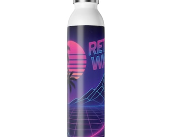 Retro Vibes Slim Water Bottle | Insulated Drinkware for Outdoor Adventures, Beach Trips, Gifts for Him/Her, Summer Essentials