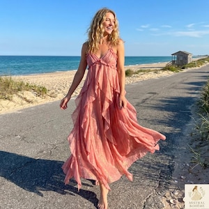 Boho Maxi Dress Dusty Rose