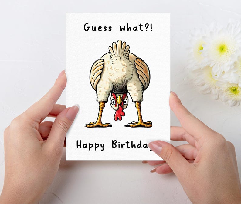 Chicken Butt Birthday Card - Printable Card 5x7 in (Digital Download PDF) image 2