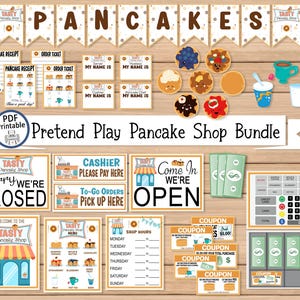 Printable Pretend Play Pancake Shop Set for Kids Dramatic Play | Creative Role Play for Home, Classroom, Daycare Centers
