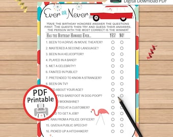 Juego imprimible Ever or Never de estilo retro