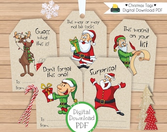Kraft Christmas Gift Tags - (Digital Download PDF)