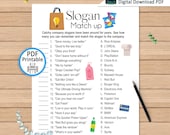 Slogan Match-Up Game: Printable Trivia for Adults & Family (PDF Digital Download)